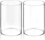 2-Piece Acrylic Cylindrical Pen Holder Set, Stylish Transparent Desktop Organizer, Round Makeup Brush Holder, Suitable for Home, School, and Office Desks & Stationery Organizers | Office Supplies