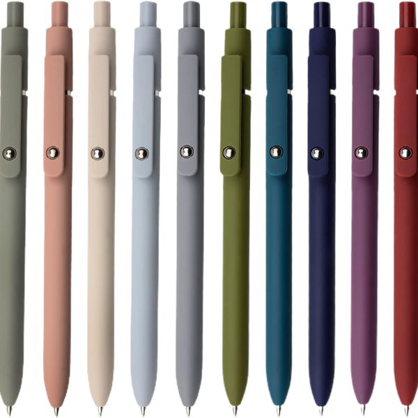 Gel Pens, 10 Pcs 0.5mm Fine Point Smooth Writing Pens High-End Series Black Ink Pens for Journaling Note Taking, School Office Supplies for Women Men (10 Pcs Mixed colors)
