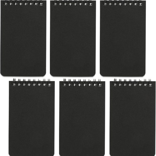 Pocket Notebook Small Notepad Pocket Notepad Small Spiral Notebooks 3X5Inches (6-black)